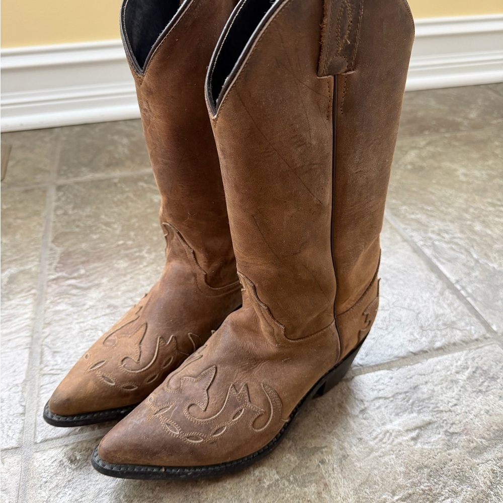 Vintage Women’s Diamond J Justin Brown Leather Boots